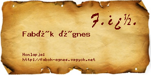 Fabók Ágnes névjegykártya
